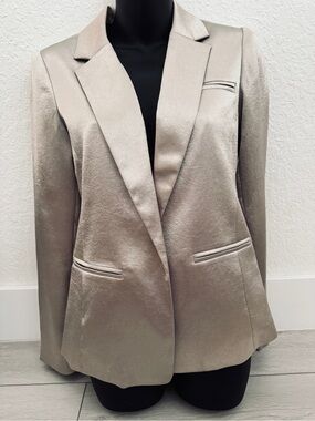 Metallic Champagne Blazer Jacket - Women's